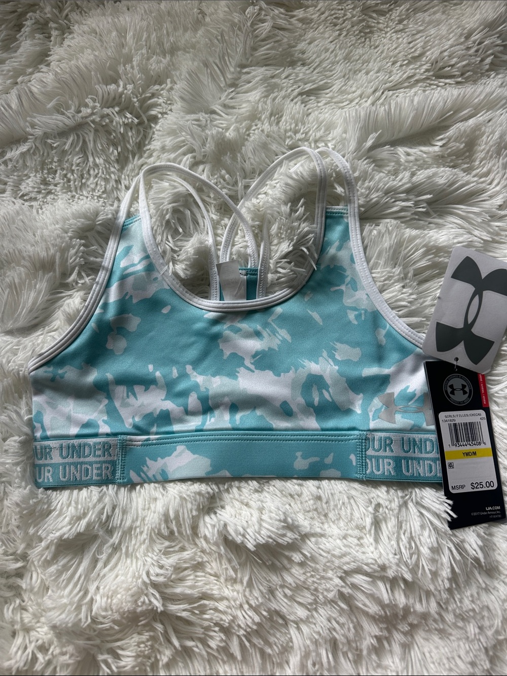 Under Armour Girls’ Aqua & White Camo Sports Top